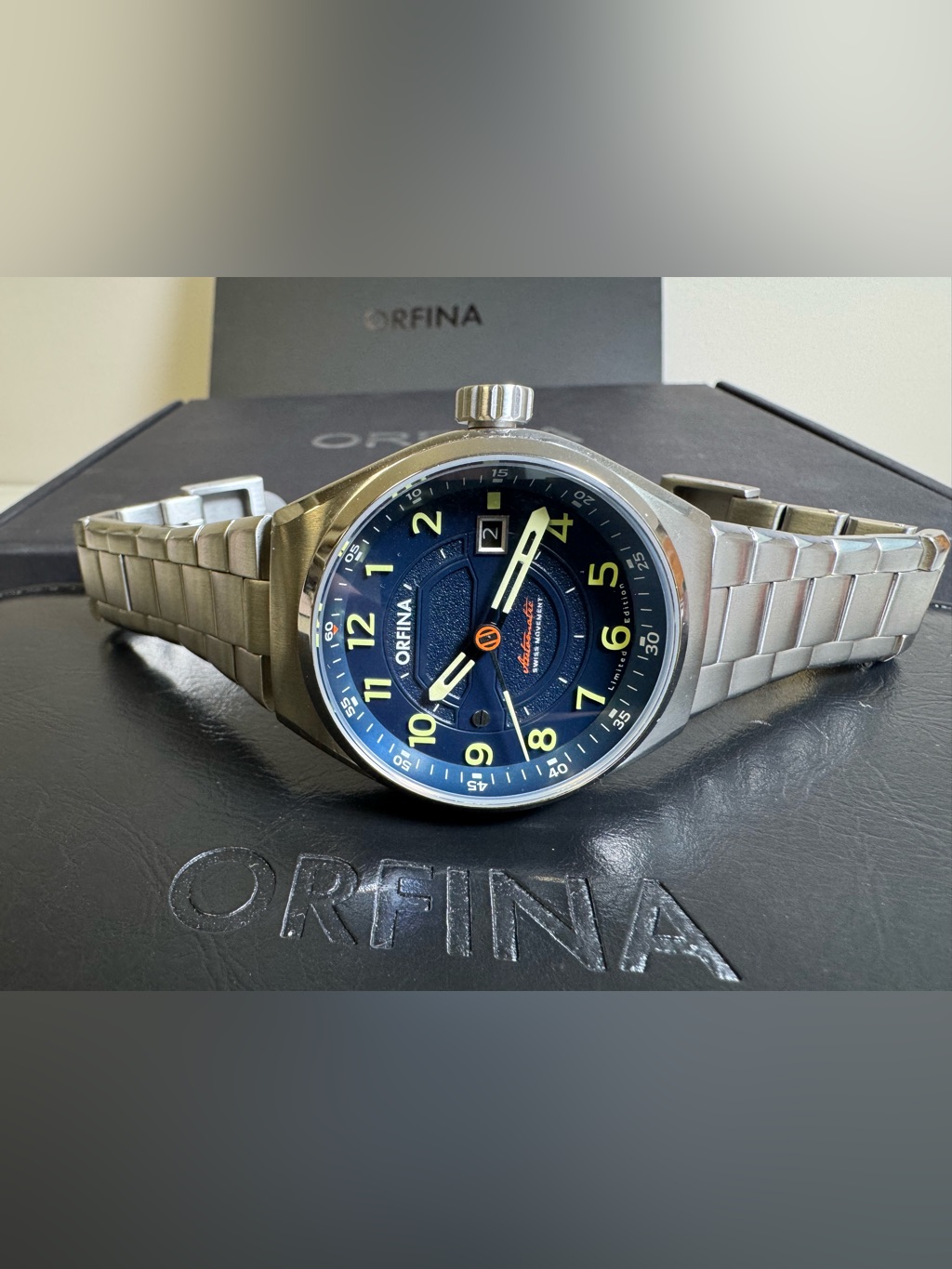 Orfina Founders Edition Automatic Date Stainless Steel 42 Mm Wristwatch